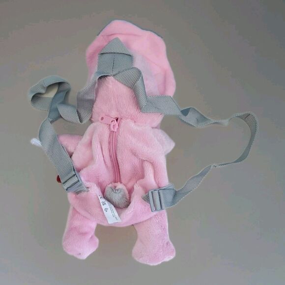 Chupa Chups Pink Triceratops Dinosaur Plush Backpack Promo Carry Bag 12" - Picture 2 of 9